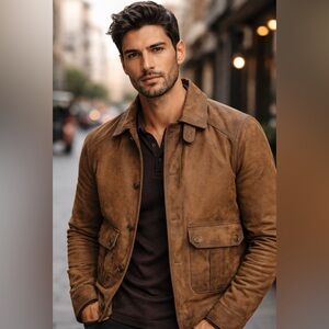 Unisex Brown leather Jacket N/WO tags. Never worn